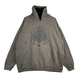 Vintage Ace of Spades Striped Graphic Hoodie XL
